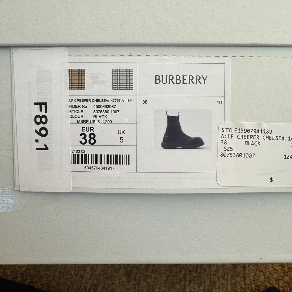 BURBERRY Black Leather Creeper Chelsea Boots - Picture 12 of 16